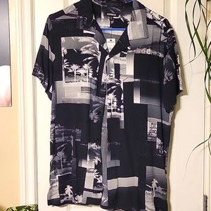 Express Miami Print Rayon Shirt